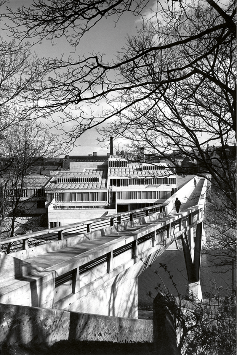 Where Hugh began to find an interest in architecture: Architects Co-Partnership’s Dunelm House and Ove Arup’s Kingsgate Bridge in Durham, completed 1966 and 1963 respectively.