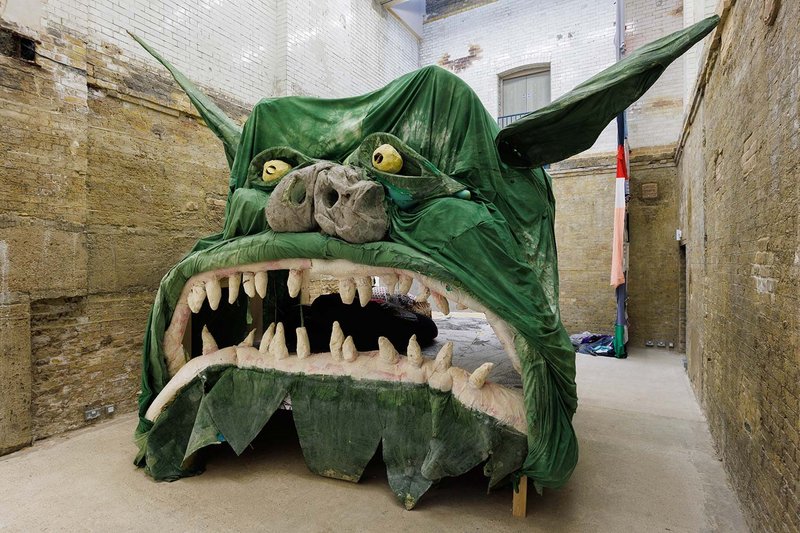 Monster Chetwynd’s A Monument to the Unstuffy and Anti-Bureaucratic, 2019, from Testament at Goldsmiths CCA. Courtesy of the artist and Sadie Coles HQ