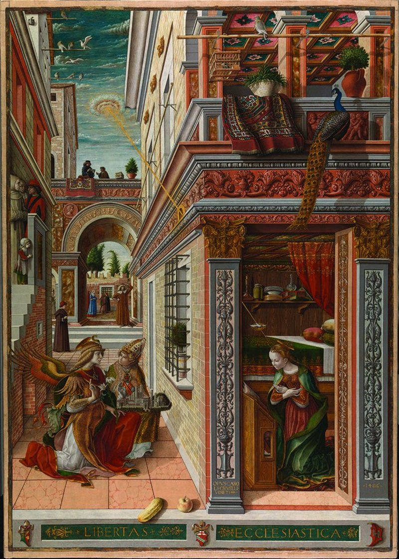 Carlo Crivelli’s Annunciation: almost deliberately unlovely.