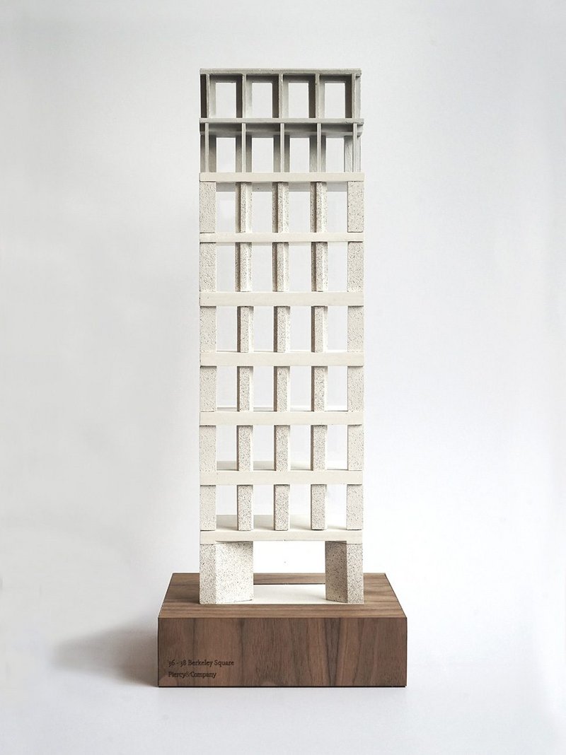 Model of 38 Berkeley Square front facade by architects Piercy & Co