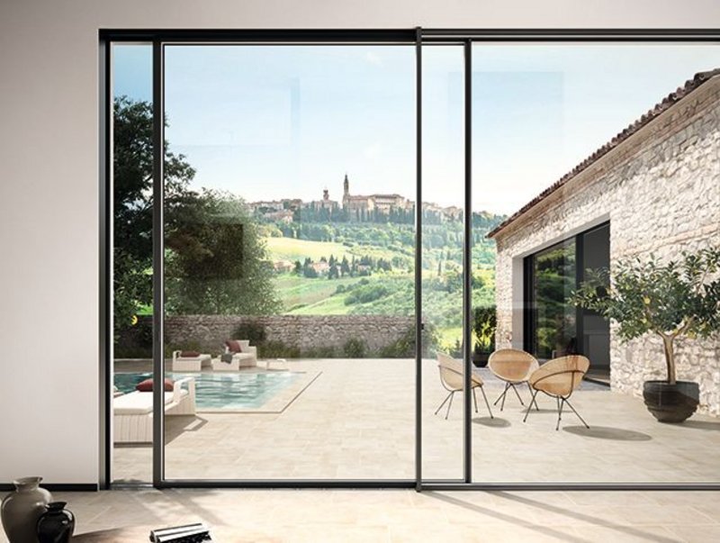 The Schueco ASE 67 PD sliding door.