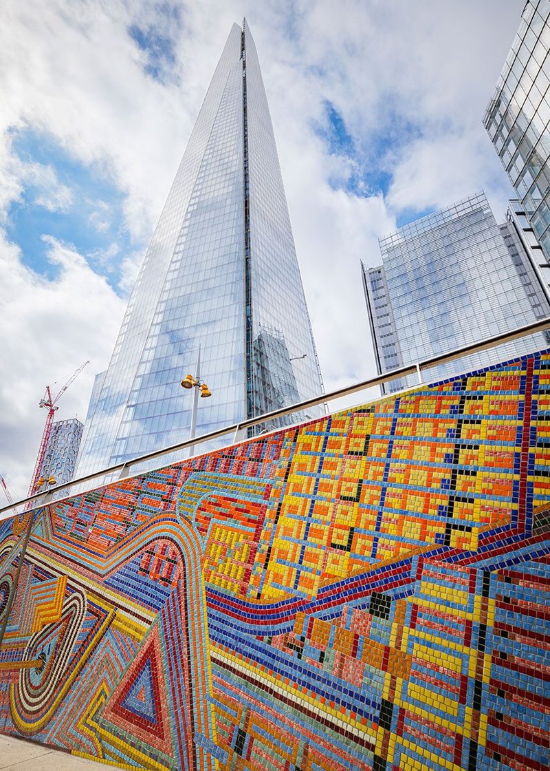 In a River a Thousand Streams, a new mural outside London Bridge Station by Adam Nathaniel Furman in collaboration with the London School of Mosaics.