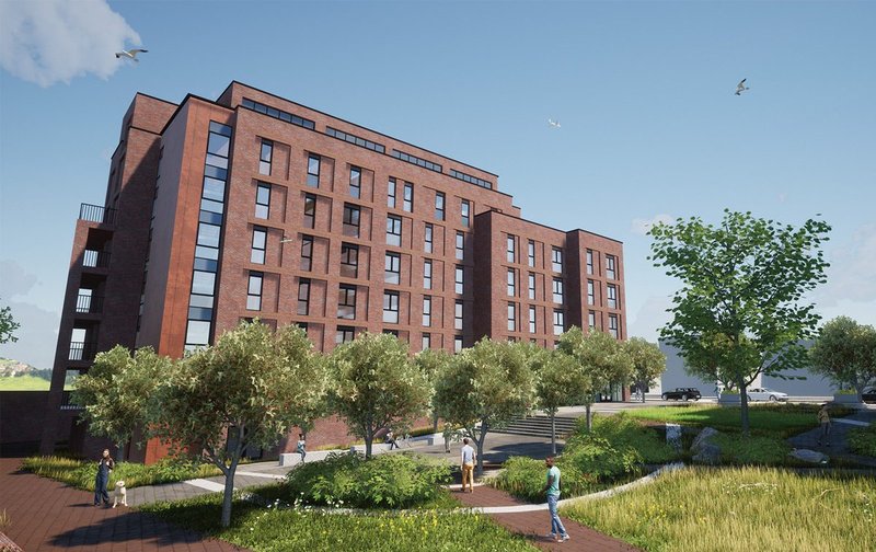 Visualisation of Paddock Johnson’s Chestergate housing scheme in Stockport.