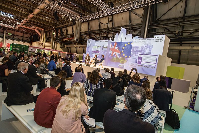 The main stage at UK Construction Week 2018.