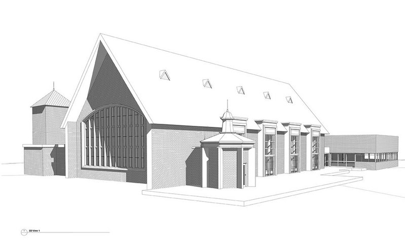 The REVIT model for this 1950s building and later extension – being worked on by Feilden Mawson – was constructed from 2D survey, historic drawings and photographs.