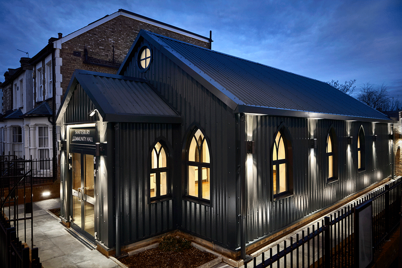 Recalling the old Tin Tabernacle, a new community and Samaritans centre. Credit Dan Glasser Photography