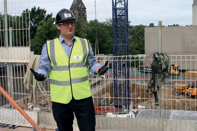 John Nordon at Hampstead Green Place building site.