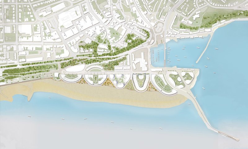 The full Acme masterplan. Shoreline is the first crescent from the western part of the plan, along Lower Sandgate Road.
