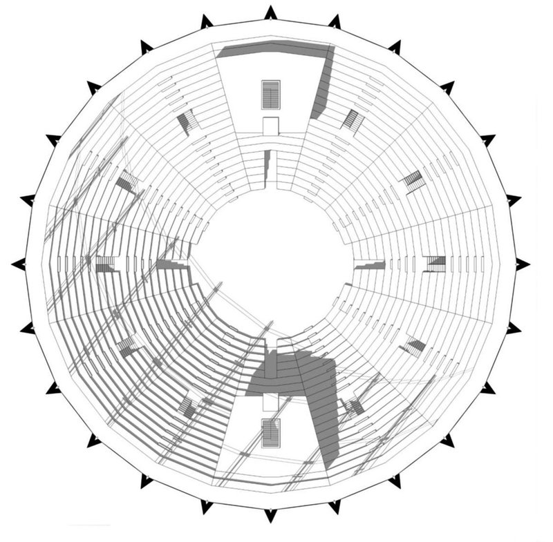 The 20m diameter central stage would be eminently suitable for a number of spectator sports.