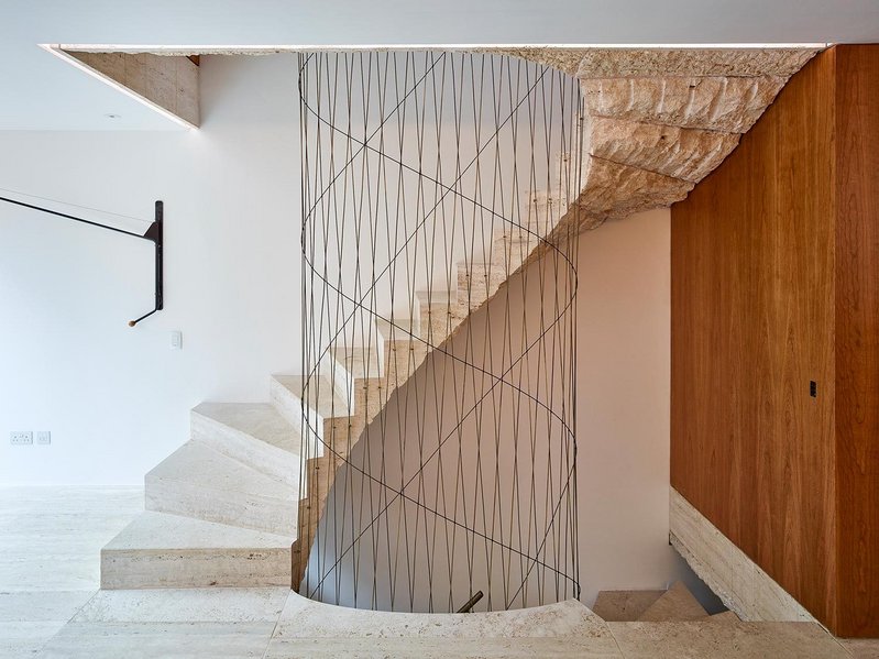 Cantilevered stair in a house on Caroline Place, London, fabricated by Ateliers Romeo