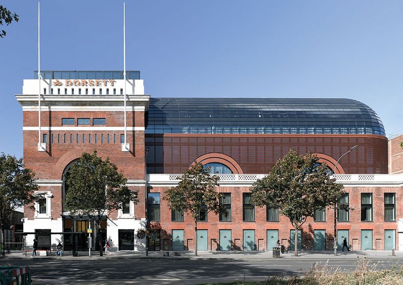 Introducing light into the distinctive roof and the brick facade was a key part of the former Pavilion cinema’s conversion into a hotel.