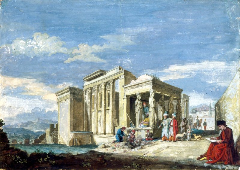 Topographical view of the Erechtheion, Acropolis, Athens, c.1752.