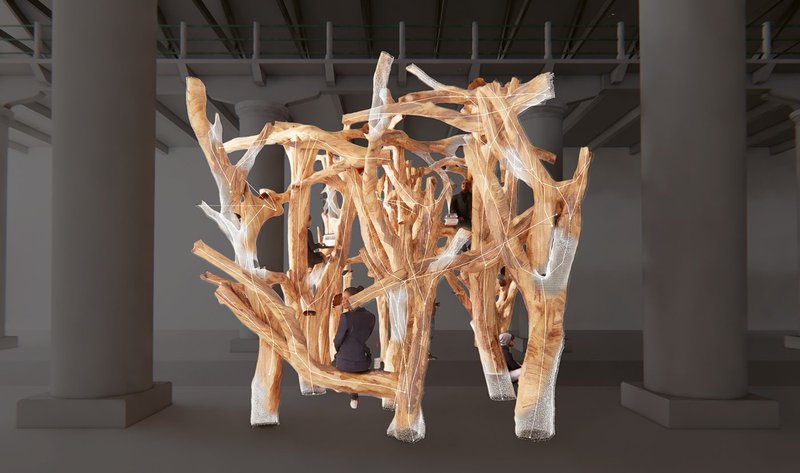 Living Structure by Kengo Kuma & Associates, Sekisui House – Kuma Lab, Matsuo – Iwasawa Lab, and Ejiri Structural Engineers fuses Japanese joinery with AI to turn natural timber into a structural material.