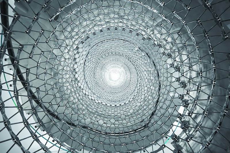 Wonder web: The steel mesh core around which Eva Jiricna’s spiral stair at Somerset House is built.