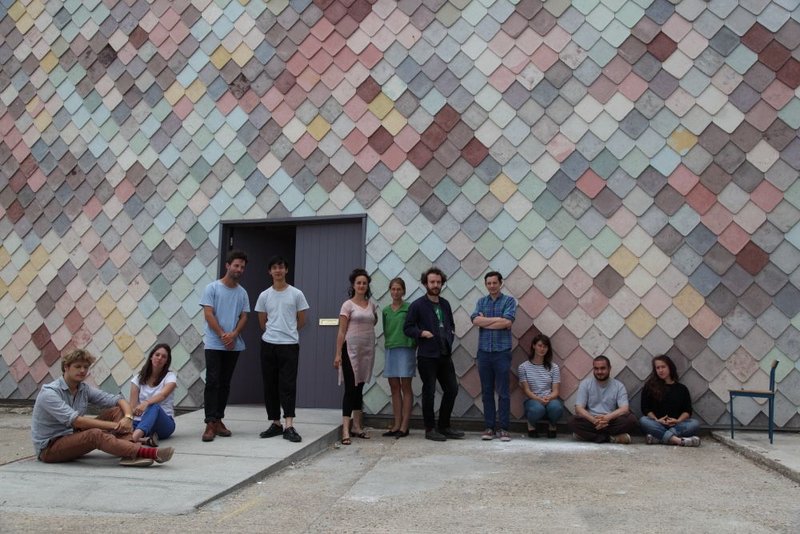 Assemble at its self-built Yardhouse in Hackney Wick, complete with coloured concrete shingles made on site.