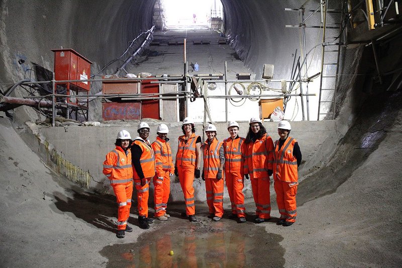 Rail minister Claire Perry MP meets women working on Crossrail in 2019.