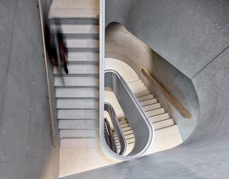 Staircase in-situ at SAB headquarters, Leipzig. ACME hopes the design will encourage more employees to take the stairs, and mingle.