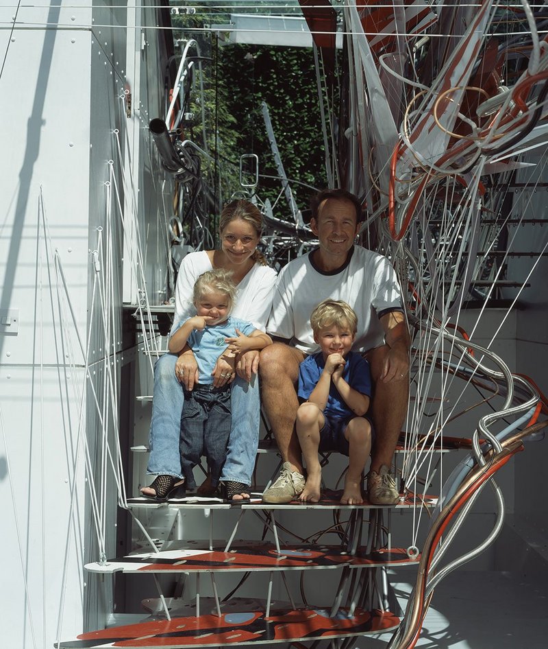 Laurie Chetwood and young family at the Butterly House, 2003.