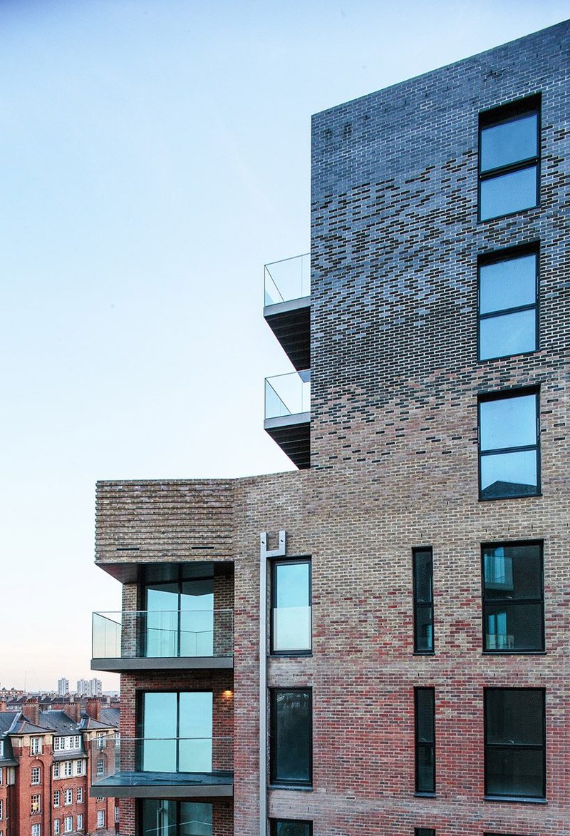 Modelling can help reduce wastage, for example on when a mix of brick is used. Here the RIBA-award winning Trafalgar Place in Elephant and Castle by dRMM, London shows the impact of mixing bricks.