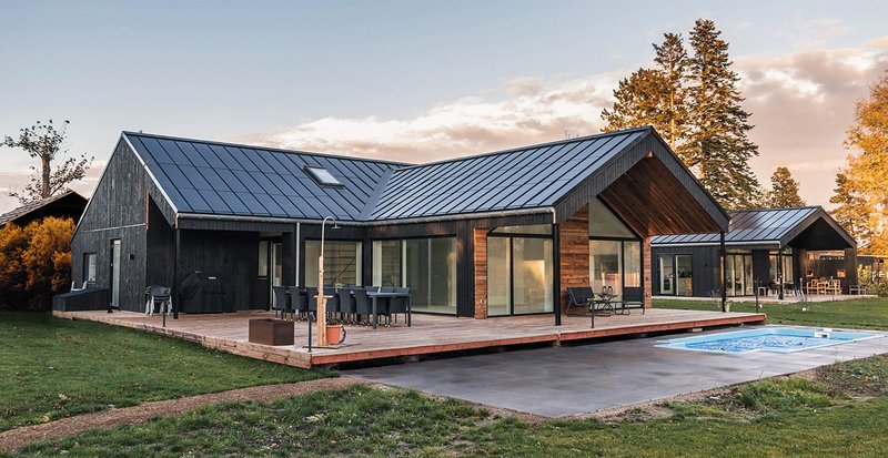 A beautiful farmhouse equipped with a Roofit.Solar 9.72 kWp solar roof, completed in 2020, Estonia.