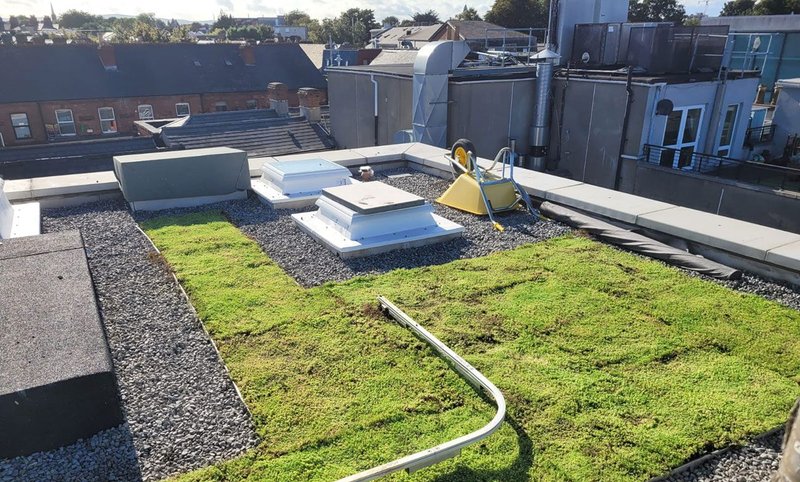 The ACO Roofbloxx system at Chelmsford Road apartments in Ranelagh, Dublin.