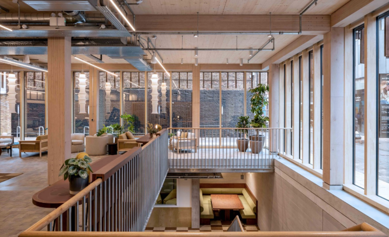 The Black & White Building, Waugh Thistleton architects. Fully engineered timber office building.