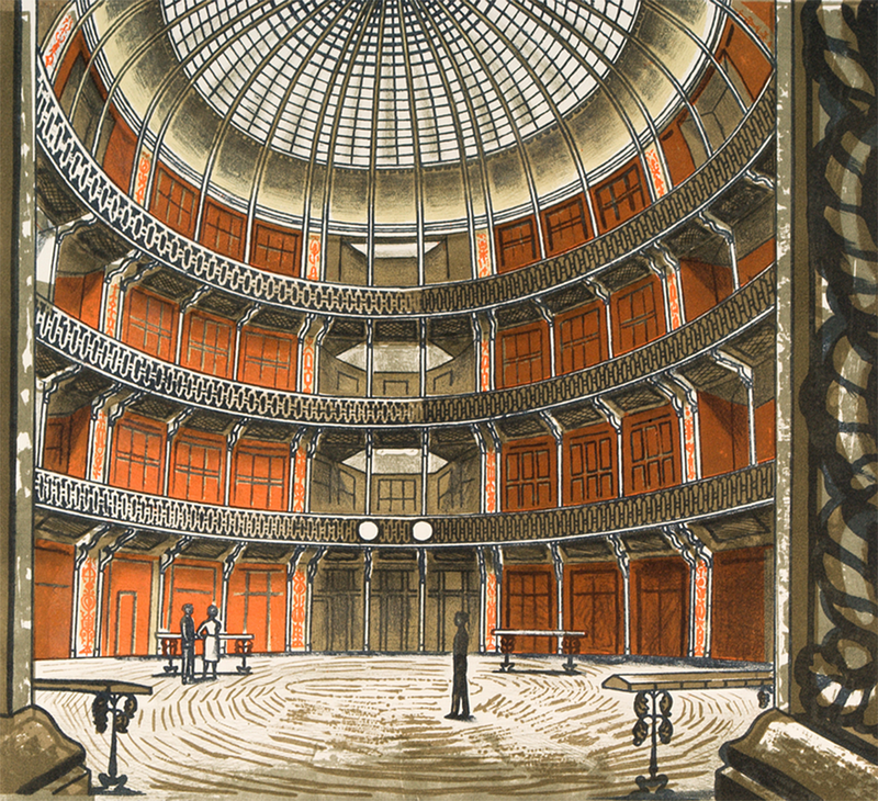 Edward Bawden (1903—1989) The Coal Exchange, 1963. ©The Edward Bawden Estate. Courtesy of the Trustees of the Cecil Higgins Art Gallery (The Higgins Bedford).