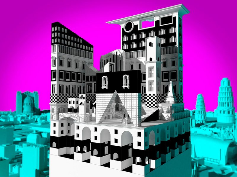 Adam Nathaniel Furman, Picciriddu’s Tower, The Roman Singularity project, Rome Prize Residency, 2014–15. Hyper-postmodern rendition of classical and baroque influences.