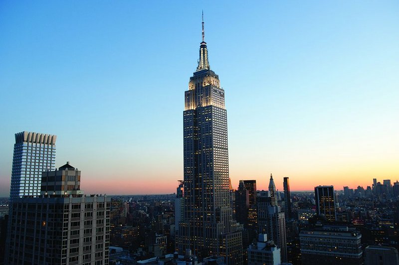 The Empire State building retains its iconic form on the New York skyline.