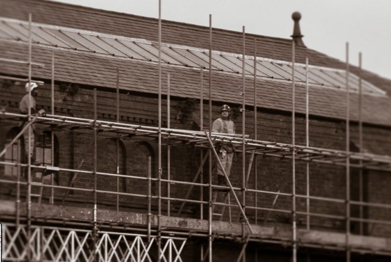 The original Victorian rooflights at Shore Road pumping station.