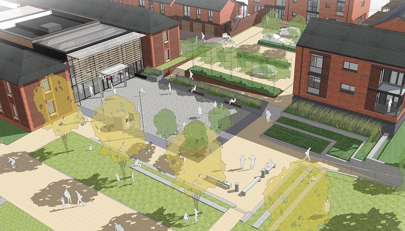 Architecture PLB’s Barracks Square proposal for the Whitehill and Bordon Regeneration project in Hampshire: 100 homes built to Code 5 and Zero Carbon Homes standards, adopting a ‘fabric first’ approach.