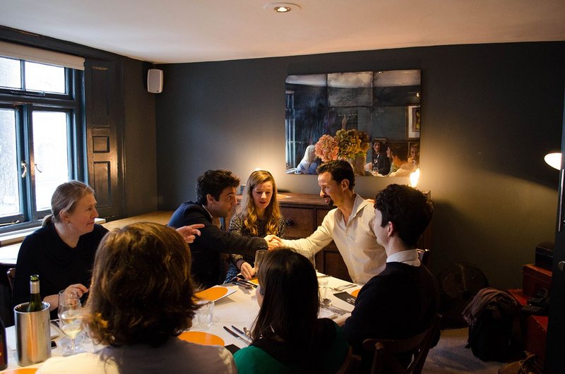 Facing, left to right: Eleanor Young, Paul Ruff, Isabelle Priest and Ben Brocklesby.