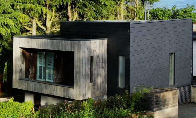 Cupaclad 201 Vanguard natural slate rainscreen cladding at the Tarporley, Cheshire project.