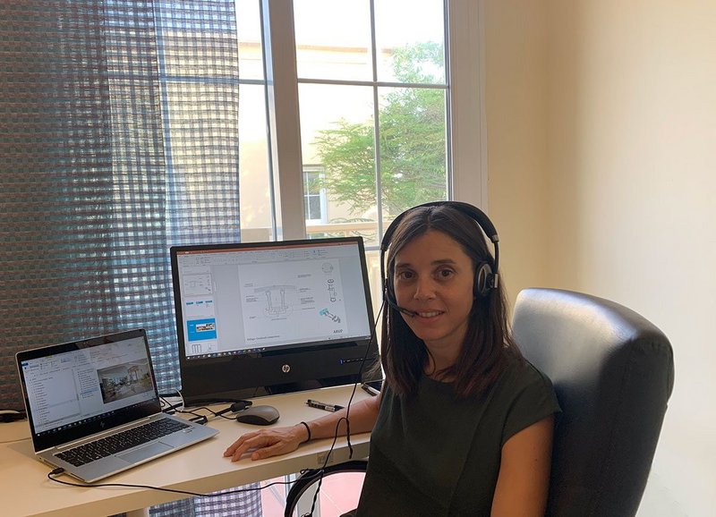 Mercedes Gargallo, associate at Arup in Dubai, working from home.