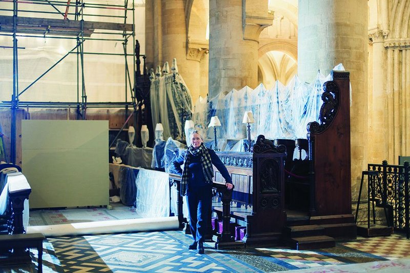 Protective custody: Kennedy among the choir stalls of Christ Church Cathedral, Oxford.