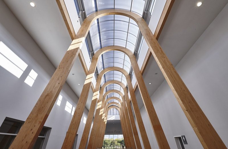 Velux Commercial structural barrel vault rooflight system at Braywick Leisure Centre in Maidenhead, Berkshire.