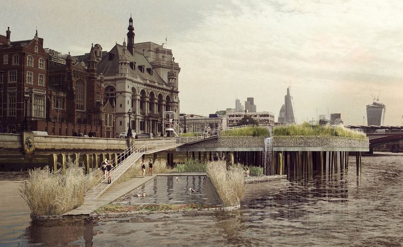 Studio Octopi's Thames Baths at Blackfriars Bridge North.