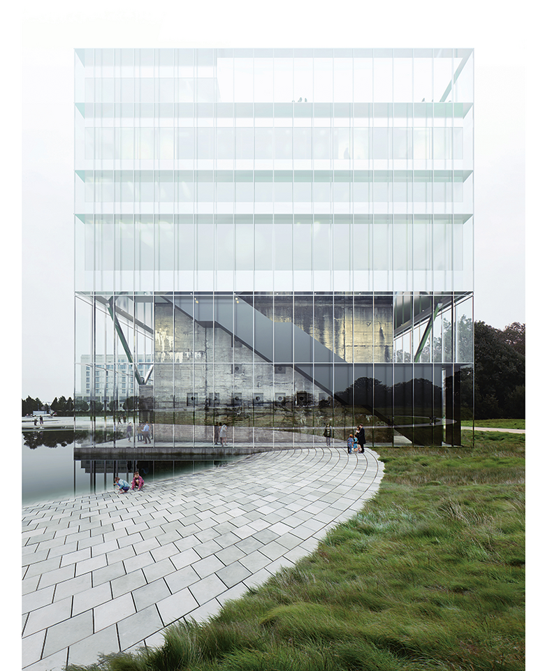 Wilhelmshaven Trilateral Wadden Sea Heritage Partnership Centre, due for completion in 2021.  Historic bunker wrapped in a glass veil.