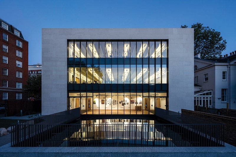 Sandwiched between service blocks and facing the original school, the north elevation of ASL's Arts block reveals its open plan nature.