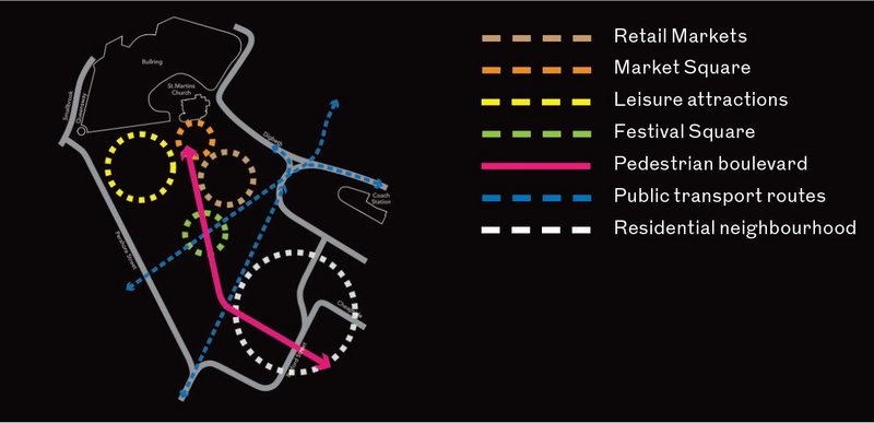 The ‘big moves’ for Birmingham’s Smithfield masterplan.