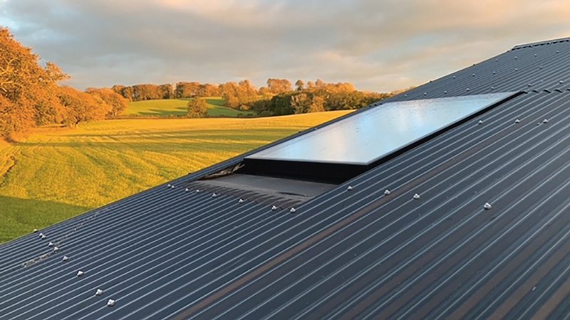 The rooflight units sit within the roof build-up to comply with Class Q and Building Regulations.