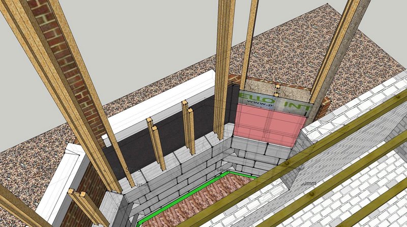 Detail of the Zetland Rd ground floor bay window. Once retrofitted, new inner walls encroached on room space by only 50mm.