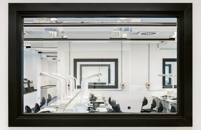 Spaces can be highly bespoke, like the dental laboratories at the London college.