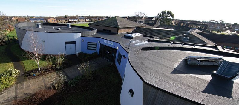 The new overlaid roof at Layfield Primary School in Yarm.