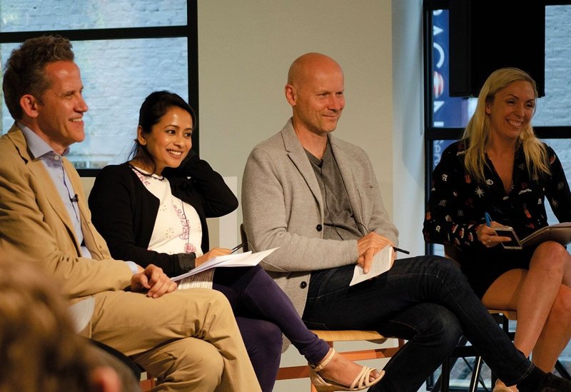 Right to left: Stephen Richards, Tumpa Husna Yasmin Fellows, Michael Pawlyn and Holly Porter.