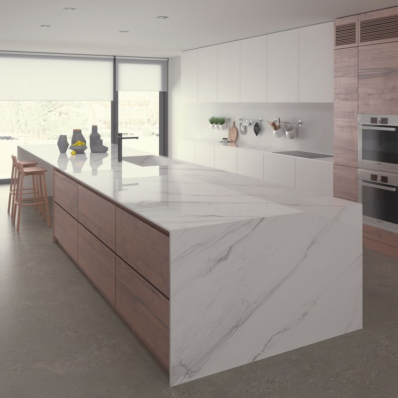 Ceralsio porcelain surfaces from CRL Stone are ideal for the kitchen, as they are non-porous, extremely hygienic and easy to care for.