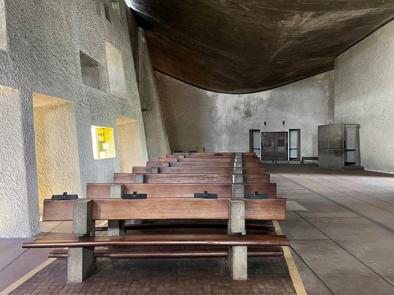 The church that previously occupied the site was destroyed by a WWII bomb.