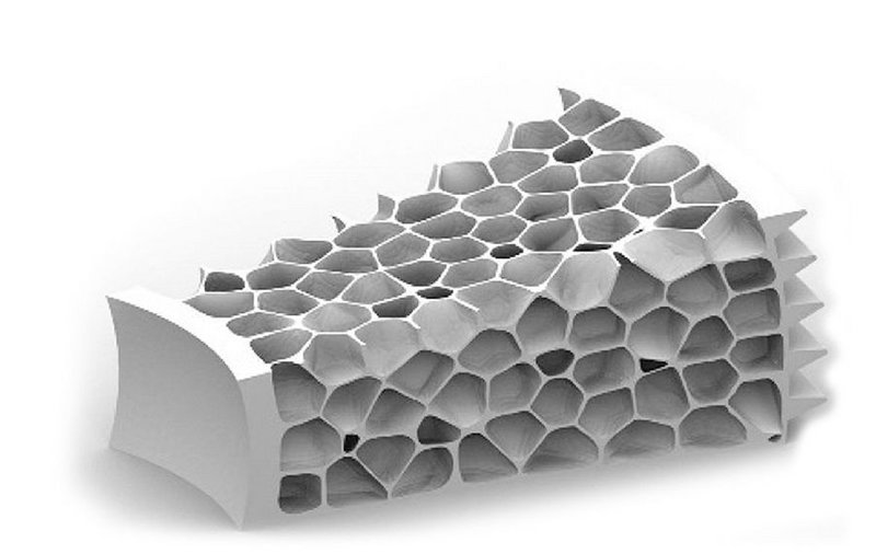 Drawing of the honeycomb printed structure.