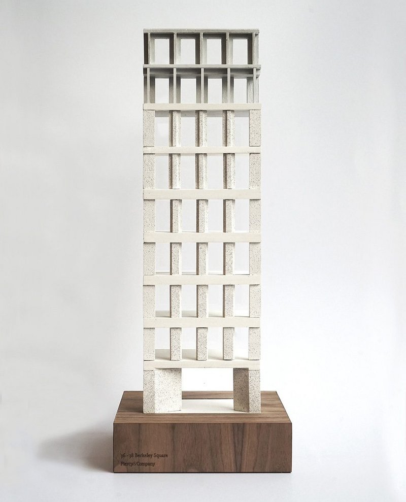 Model of 38 Berkeley Square front facade by architects Piercy & Co.