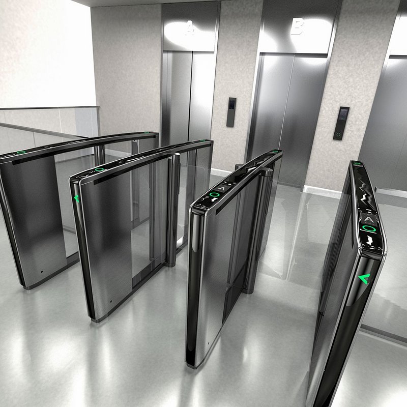 Boon Edam's Lifeline Speedlane Swing security gates manage and channel the flow of people entering and moving around a building.